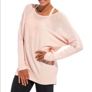 Calia Mixed Stitched Pink Dolman Sweater